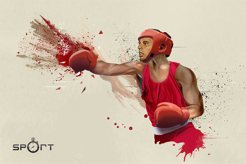美国黑人拳击手图片素材