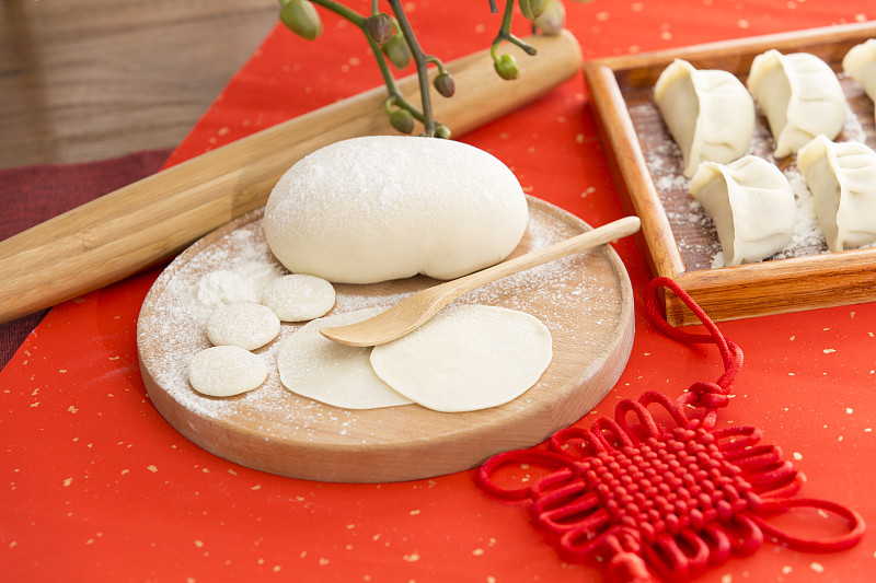 中国春节原材料和饺子图片下载