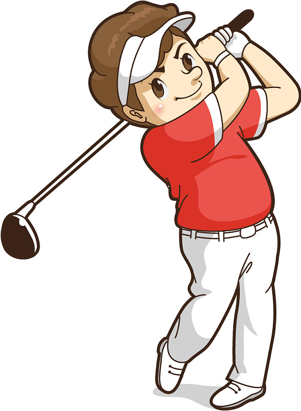 高尔夫球员，矢量插图图片下载