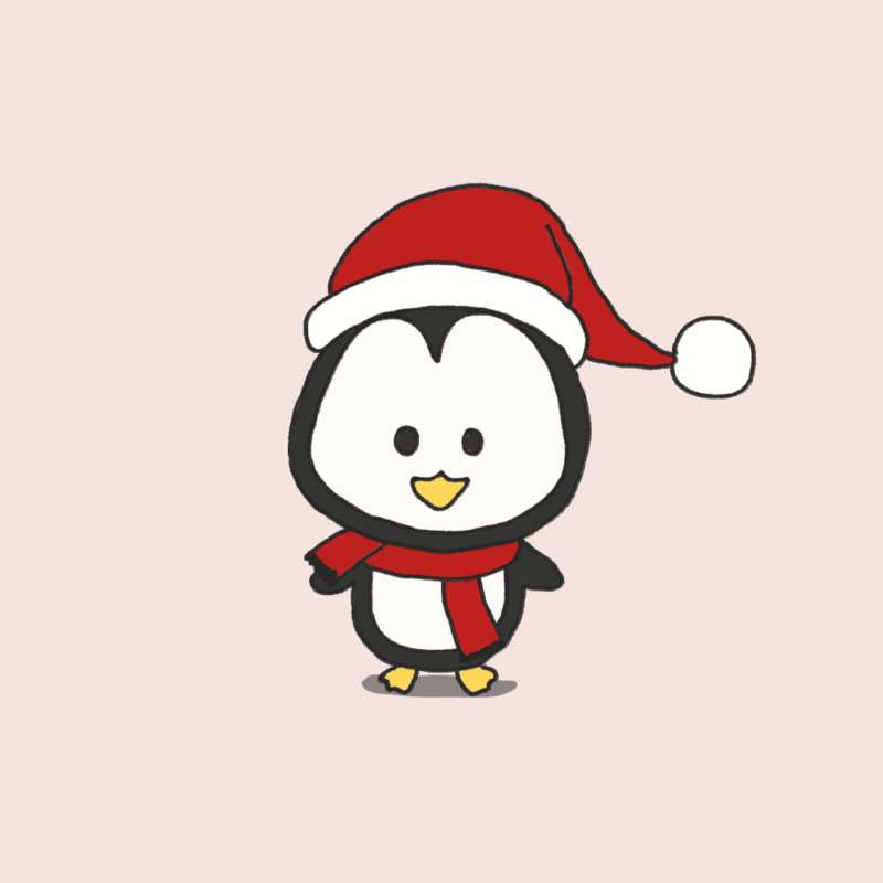 戴圣诞帽的企鹅动画图片素材