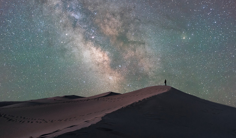 库布齐沙漠银河图片下载