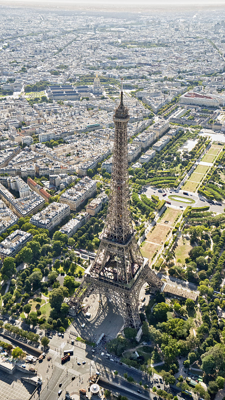埃菲尔铁塔鸟瞰图，巴黎，法国，欧洲图片下载