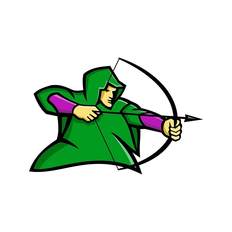 中世纪的弓箭手的吉祥物