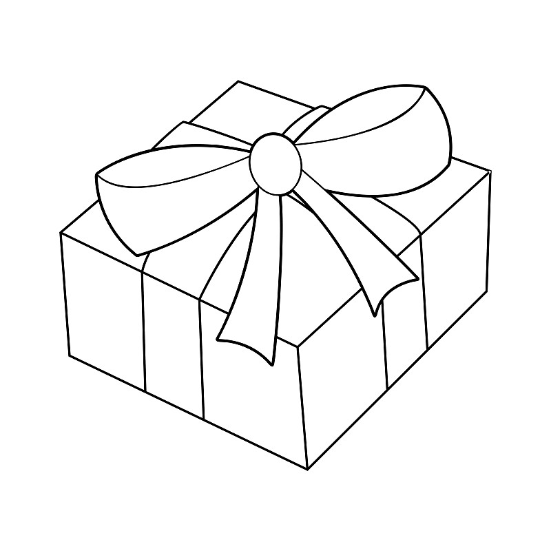 礼物盒简笔画立体图片