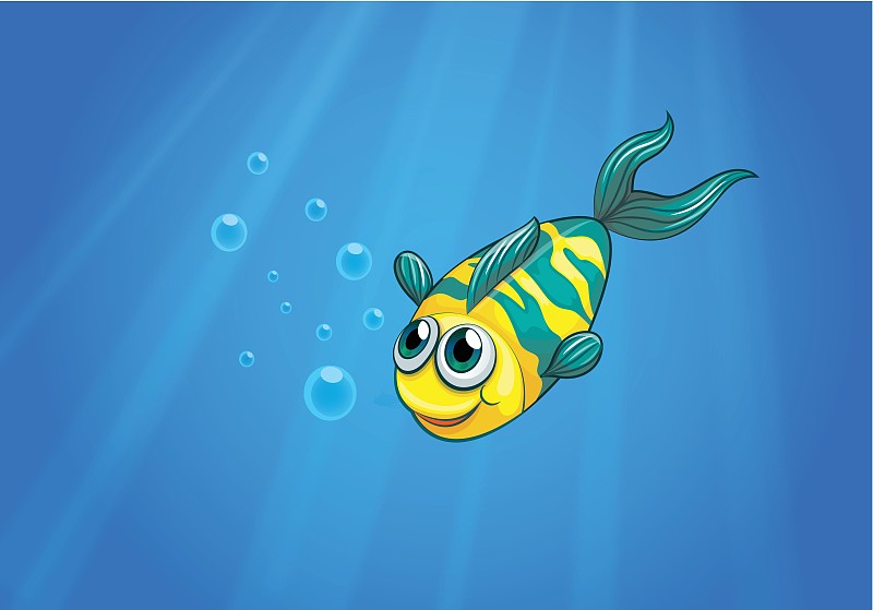 一条在海里游泳的鱼图片
