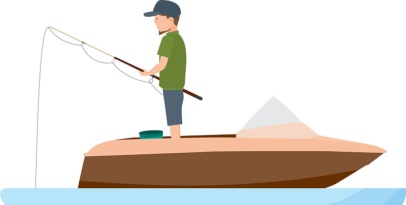 渔夫捕鱼卡通图片图片