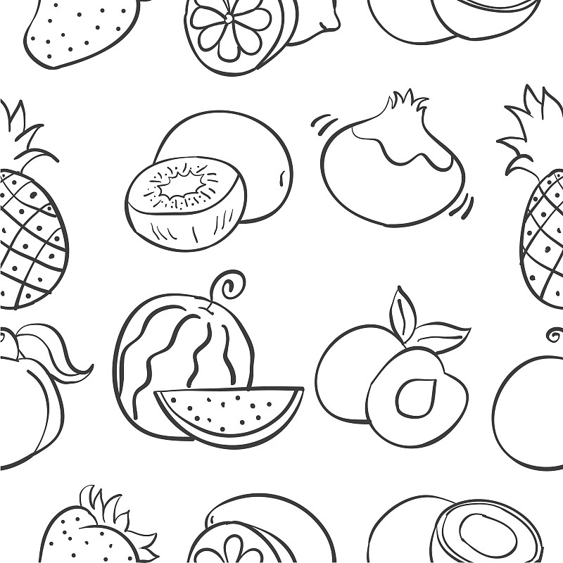 各种水果简笔画手绘图片