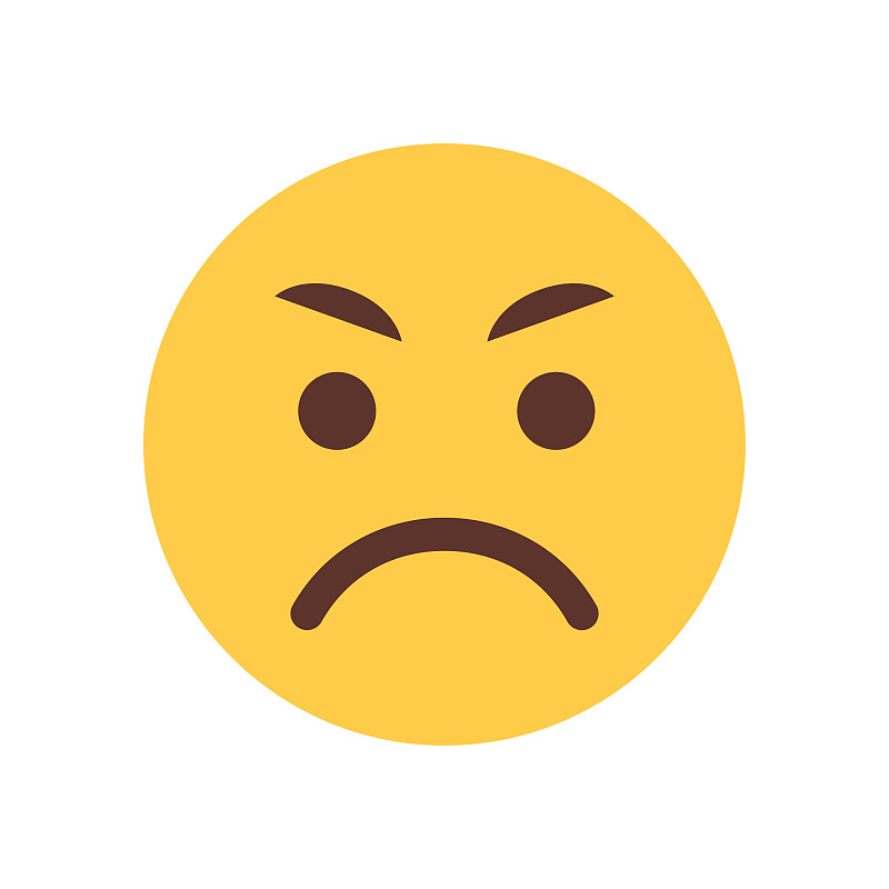 黄色愤怒的卡通脸表情表情人的情绪图片