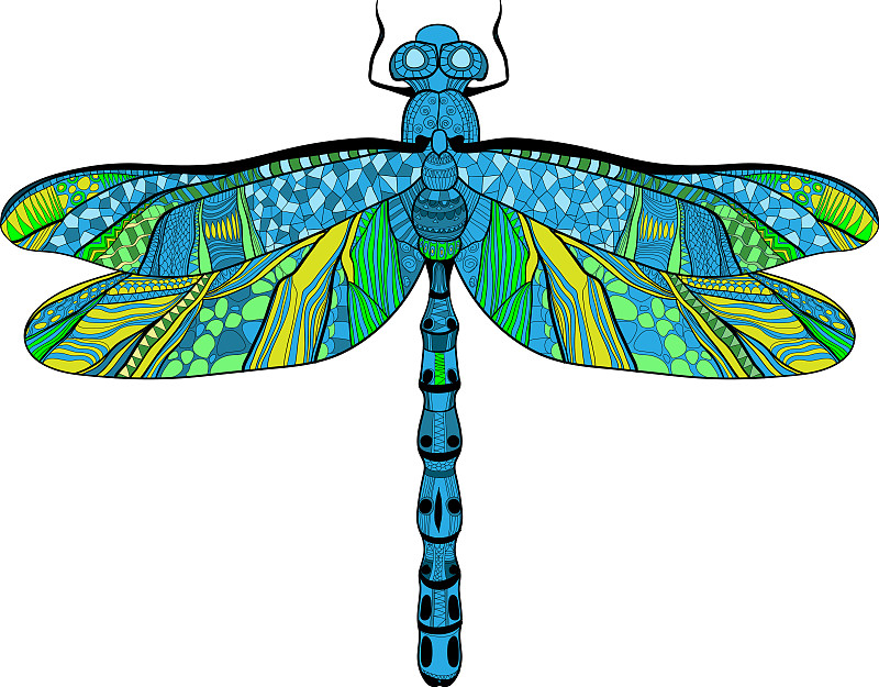 蜻蜓风筝涂色画图片