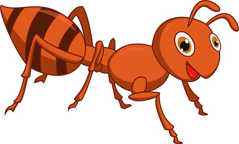 可爱的蚂蚁卡通挥手