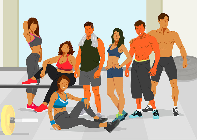 健康生活理念，运动组成员插图002图片素材