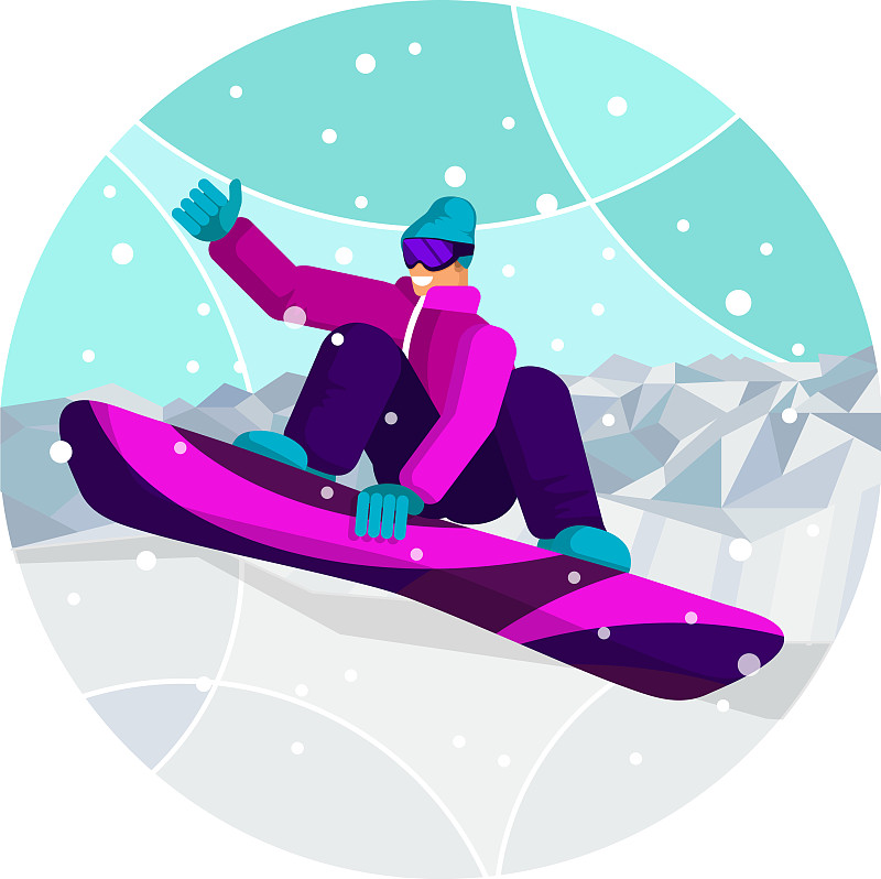 滑雪板运动员对滑雪板表演技巧图片下载