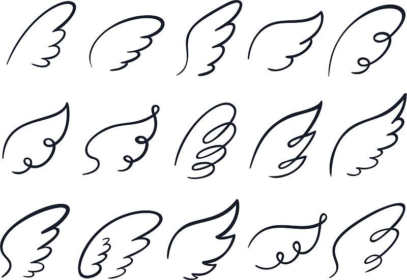 怎样画翅膀简单画法图片