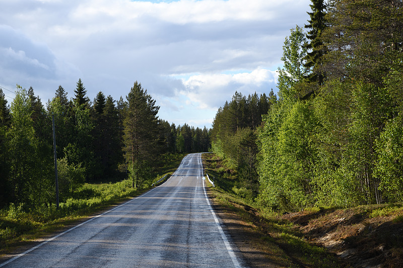 通往Oijärvi的乡村公路，芬兰图片下载