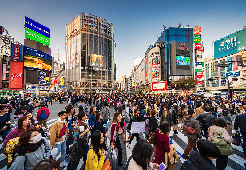 日本涩谷人群拥挤w图片