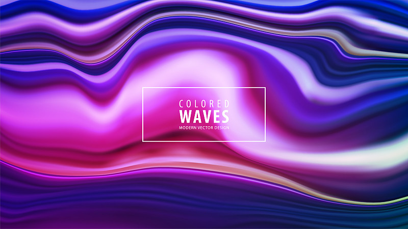 Modern colorful flow poster. Wave Liquid shape in blue color background. Art design. Vector illustration EPS10图片素材