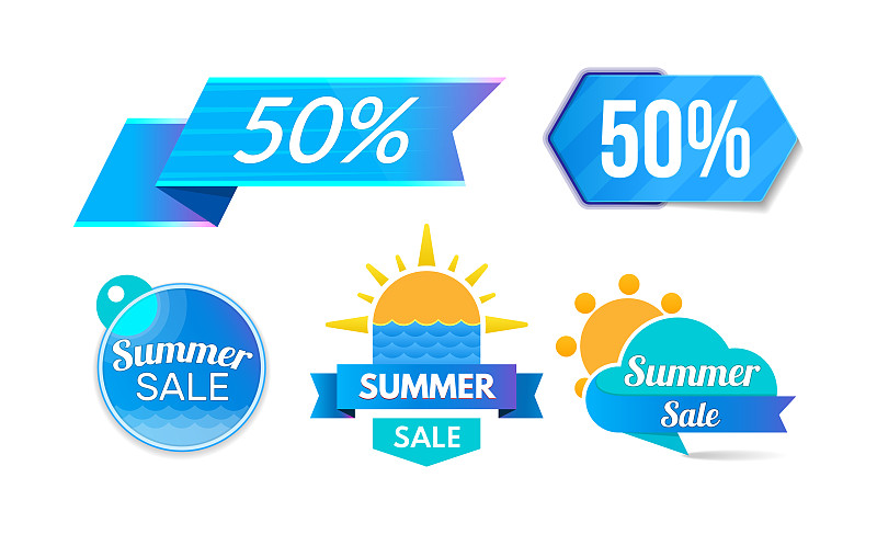 Summer discount, sale 50 , promotions, discount program, special offers.图片素材