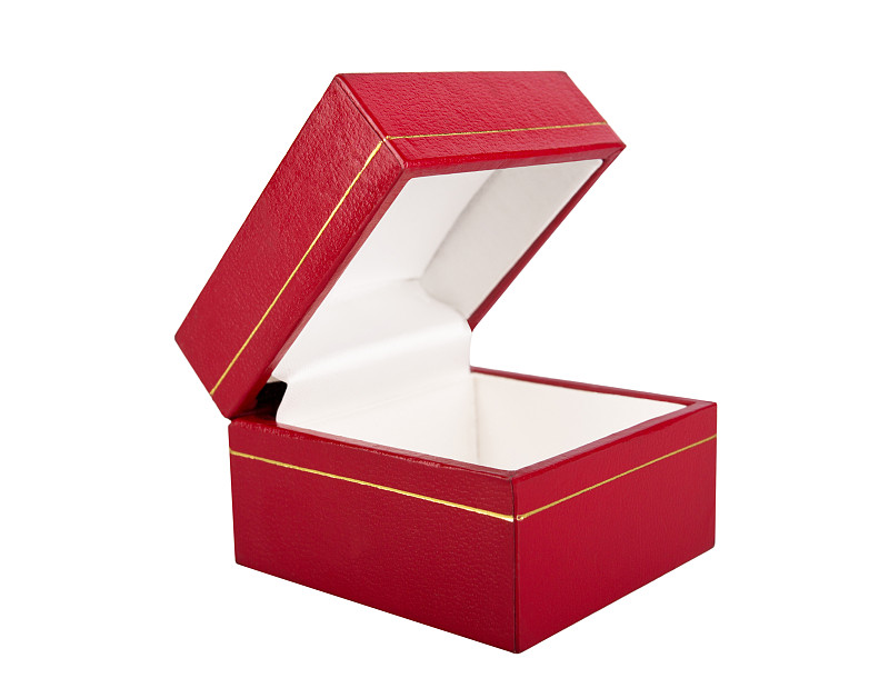 打开红色礼品盒孤立在白色背景图片下载