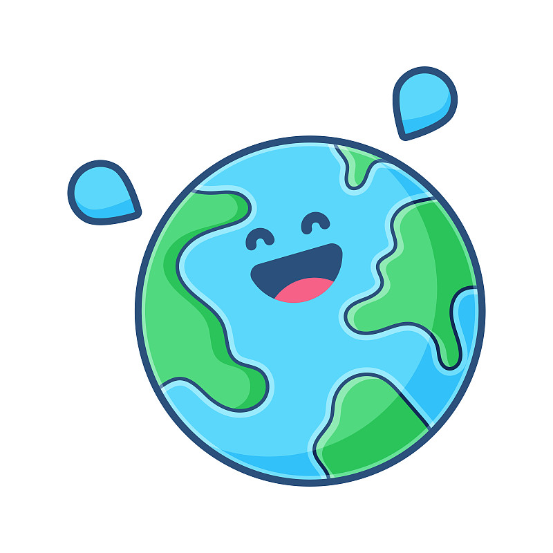 行星地球表情卡通风格图片素材