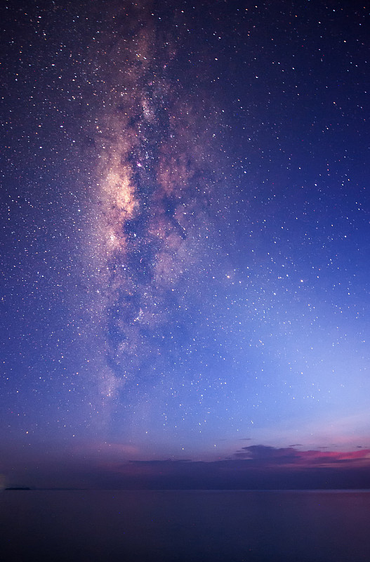 夜景的海对星场的风景图片下载