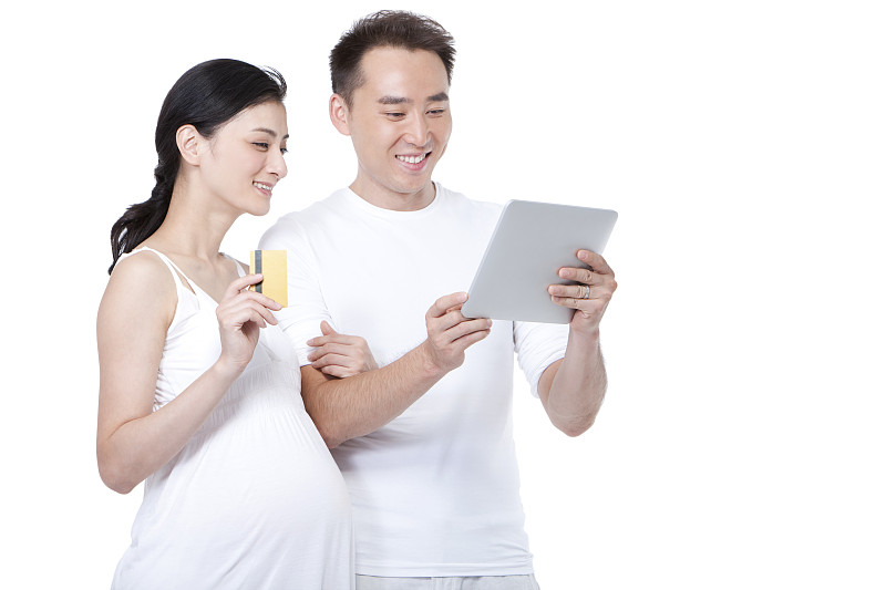 怀孕的妻子和丈夫网购图片素材