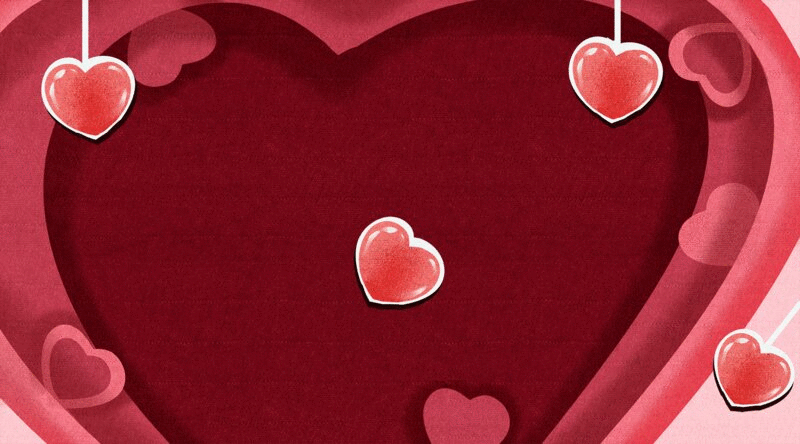 红色的心型心跳插画GIF动图插画下载