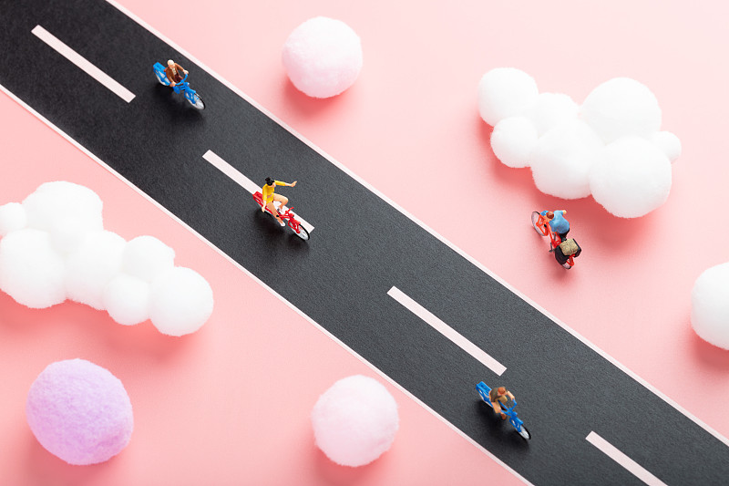 棉花云朵科技公路自行车信息技术传输图片素材