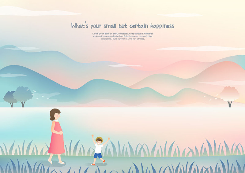矢量插图的幸福家庭在自然界图片下载