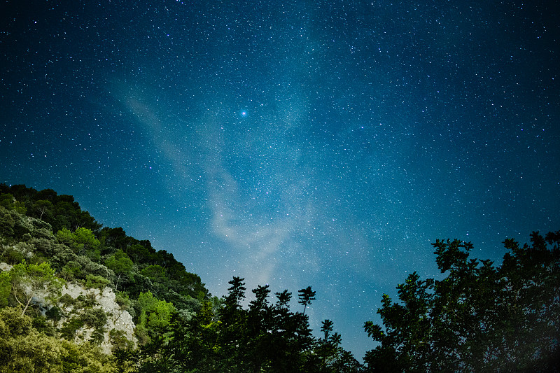 低角度的星空，帕尔马，马略卡岛，西班牙图片下载