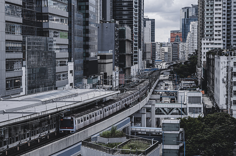 香港，街道，公路，地铁，列车，隧道，树木，地铁，火车图片素材