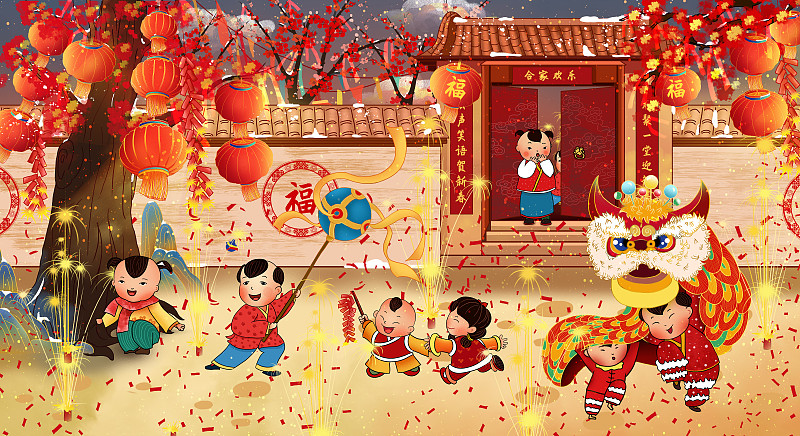 春节年画题材图片