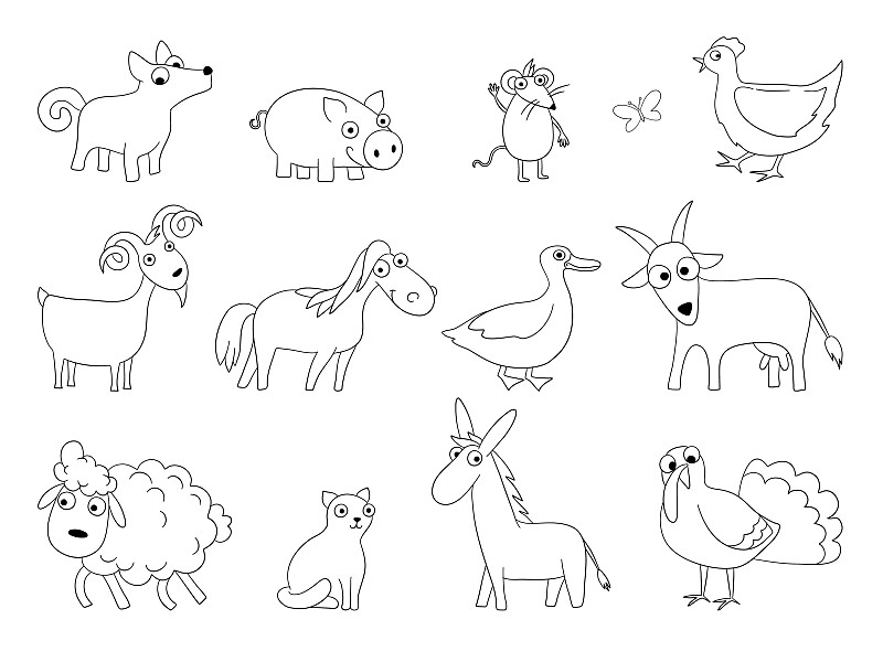 牧场动物简笔画图片