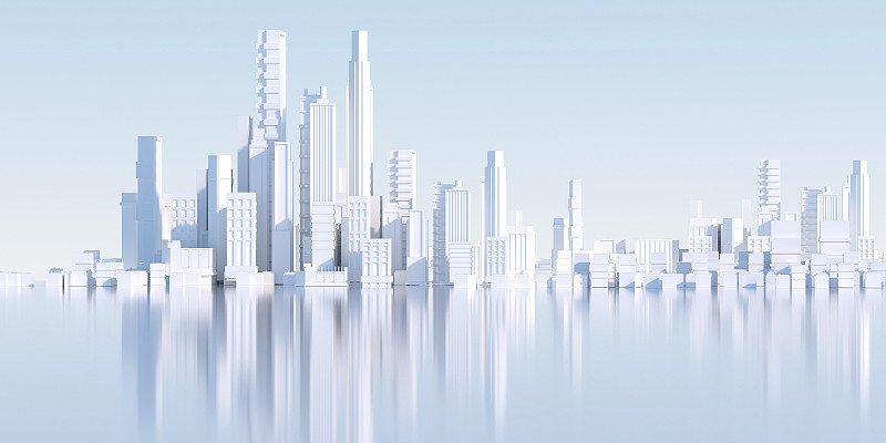 3D抽象现代城建建筑图片素材