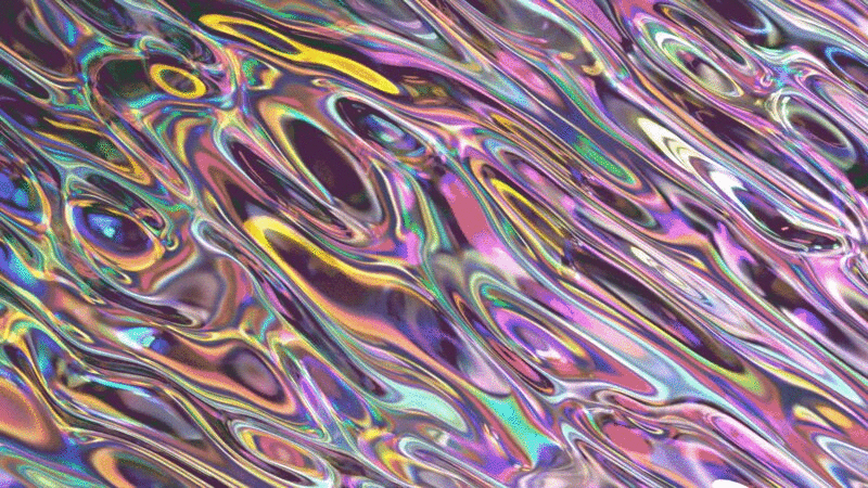 流动的彩色反光金属箔动图图片下载