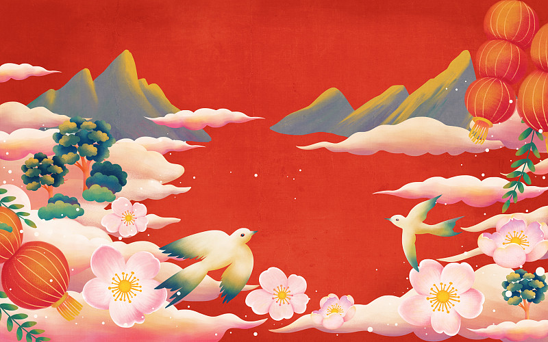 春节春运坐高铁回家团圆的人插画背景海报下载