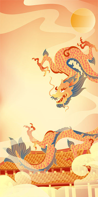 中国风元素龙纹背景图片下载