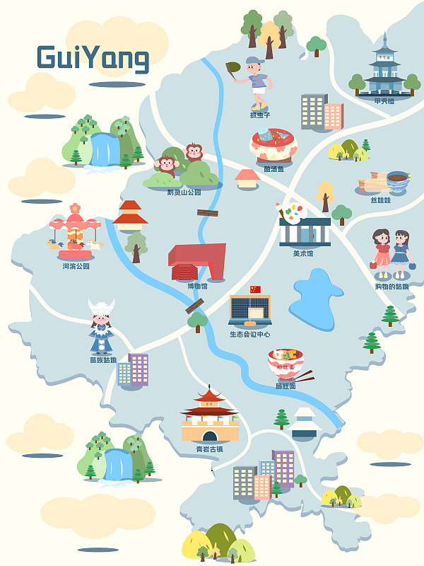 贵阳城市地图图片素材