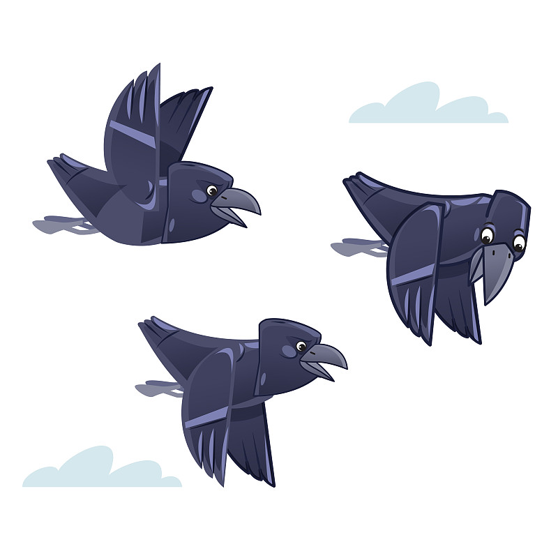 飞着的乌鸦怎么画图片