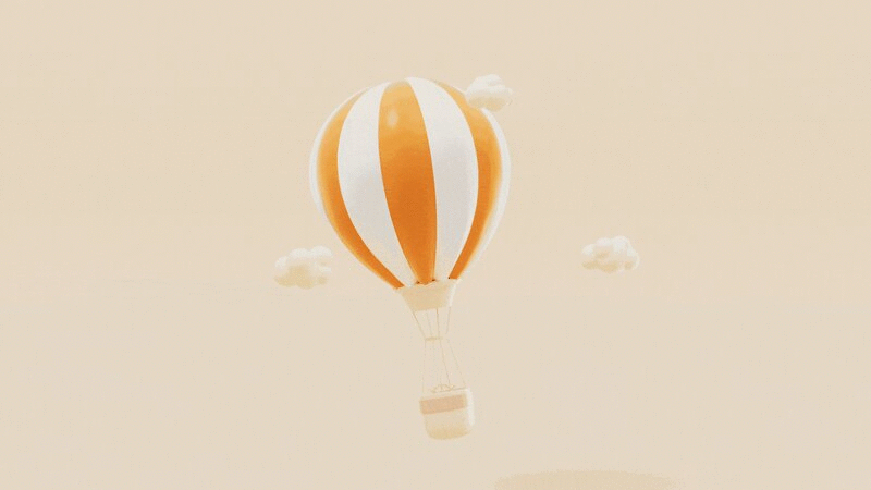 循环运动的热气球3D渲染图片下载