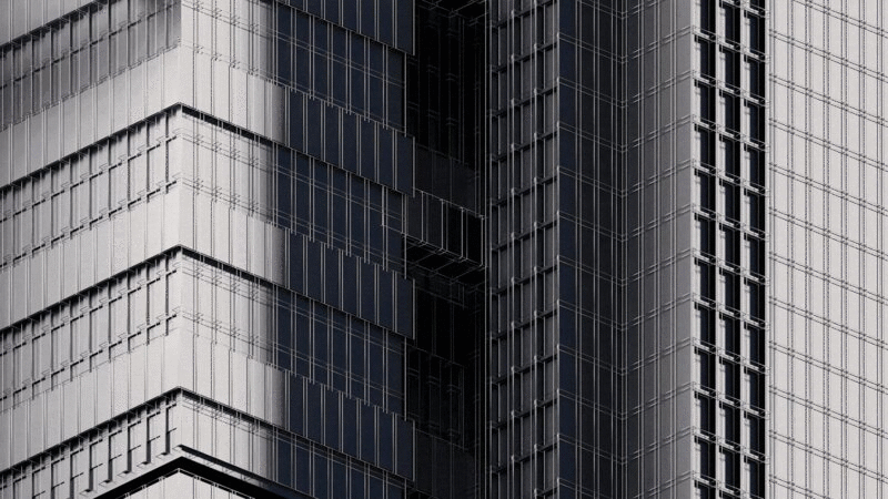 现代高楼建筑3D渲染插画下载