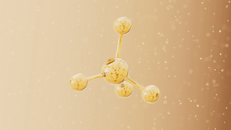 金色的透明分子3D渲染图片下载