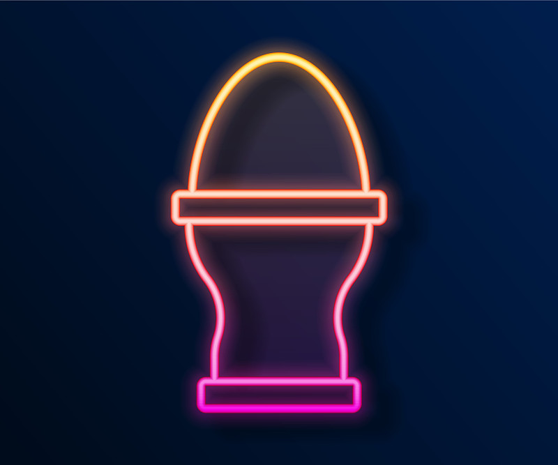 发光的霓虹灯线鸡蛋上的一个摊位图标插画图片