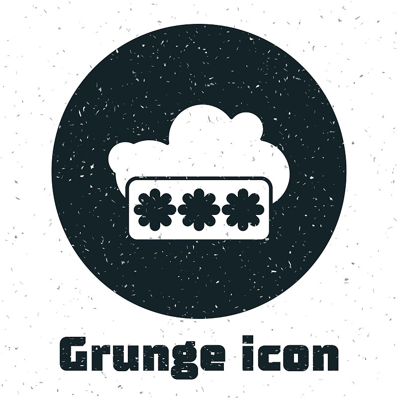 Grunge密码保护和安全访问图标插画图片