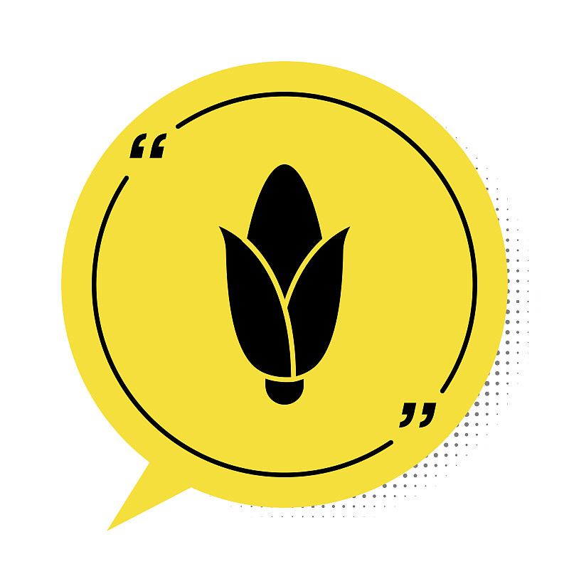 黑色玉米图标孤立在白色背景插画图片