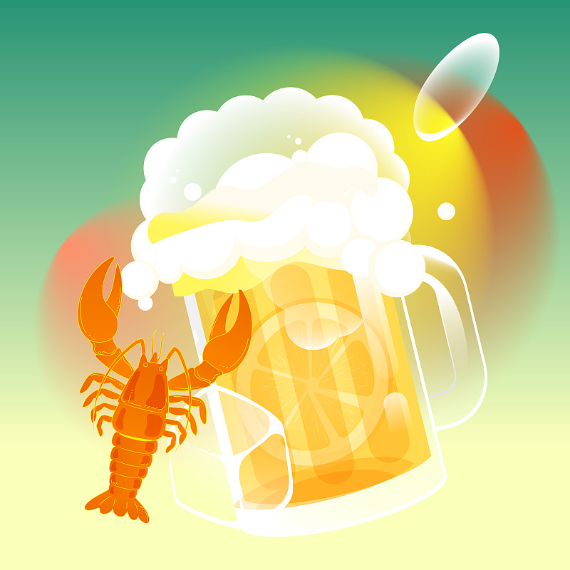 国际啤酒节夏日美食节聚会狂欢派对活动插画图片