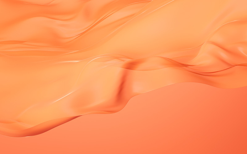 流动的橙色布料3D渲染图片下载