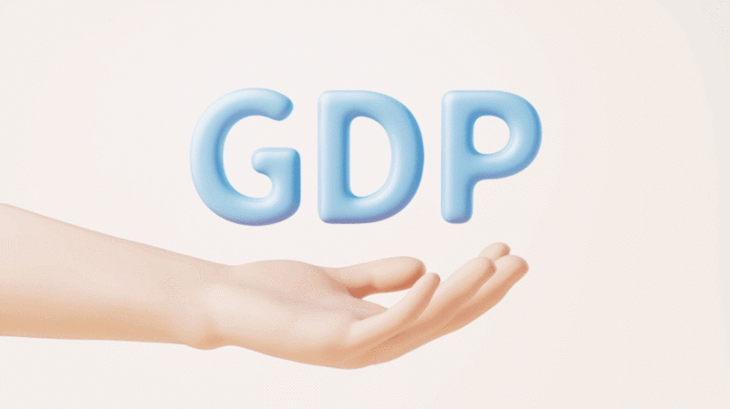 手部托着的GDP字母循环动画3D渲染图片下载