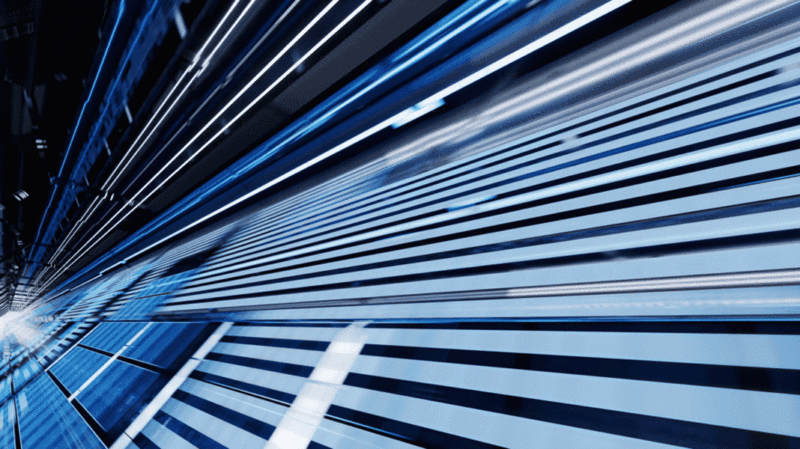 蓝色未来感隧道3D渲染图片下载
