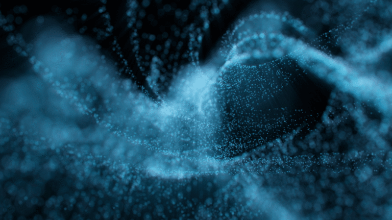 蓝色舞动的科技感粒子3D渲染图片下载