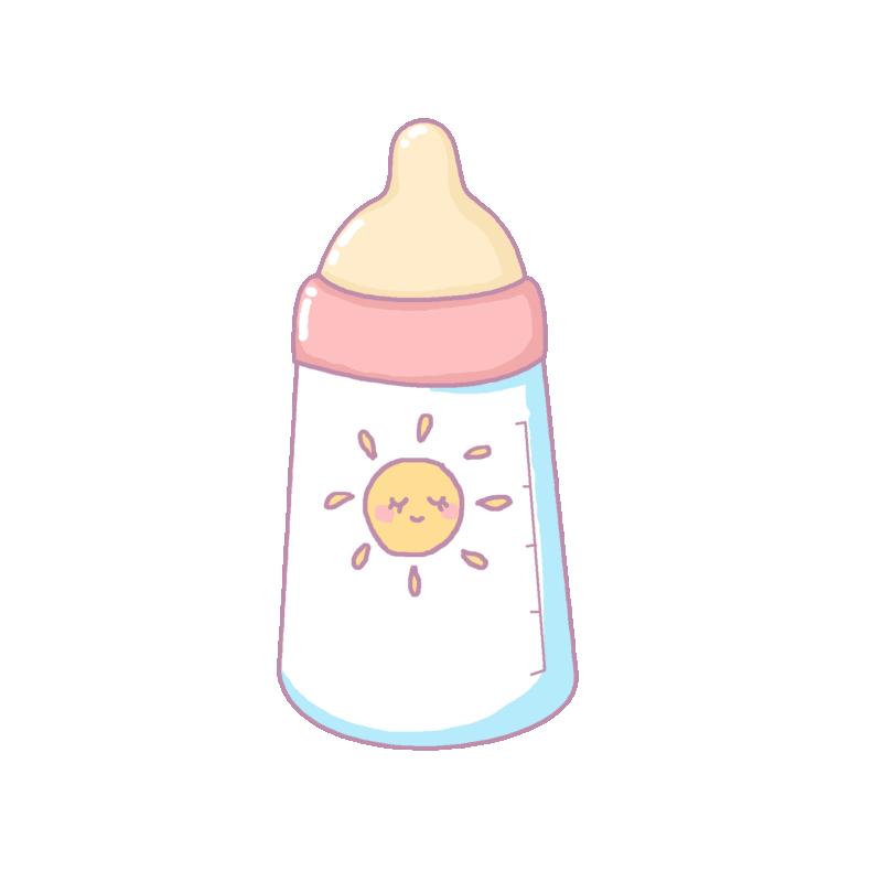可爱的 婴儿用品 奶瓶 插画图片下载